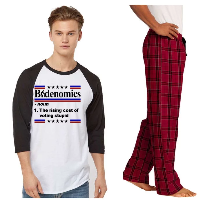 Bidenomics The Rising Cost Of Voting Stupid Funny Anti Joe Biden Raglan Sleeve Pajama Set