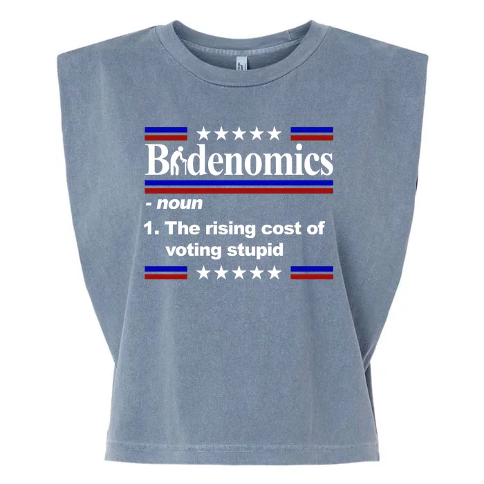 Bidenomics The Rising Cost Of Voting Stupid Funny Anti Joe Biden Garment-Dyed Women's Muscle Tee