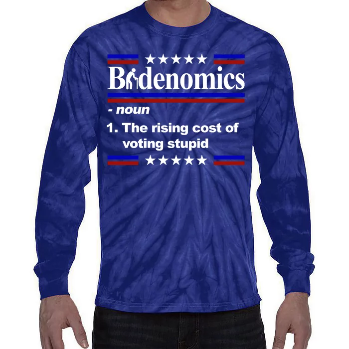 Bidenomics The Rising Cost Of Voting Stupid Funny Anti Joe Biden Tie-Dye Long Sleeve Shirt