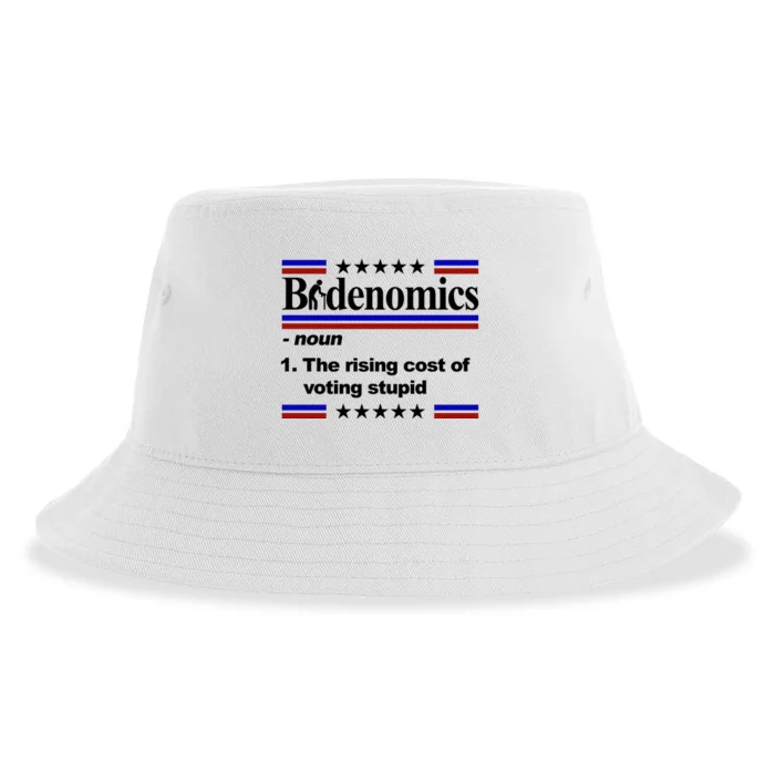 Bidenomics The Rising Cost Of Voting Stupid Funny Anti Joe Biden Sustainable Bucket Hat