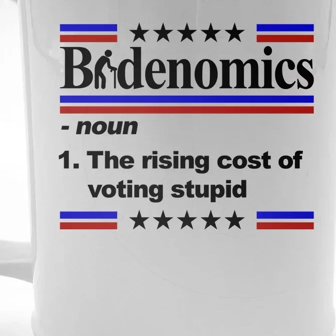 Bidenomics The Rising Cost Of Voting Stupid Funny Anti Joe Biden Front & Back Beer Stein