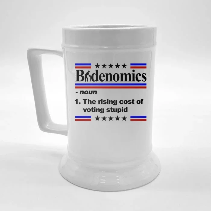 Bidenomics The Rising Cost Of Voting Stupid Funny Anti Joe Biden Front & Back Beer Stein