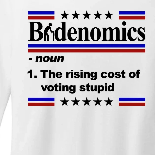 Bidenomics The Rising Cost Of Voting Stupid Funny Anti Joe Biden Womens CVC Long Sleeve Shirt