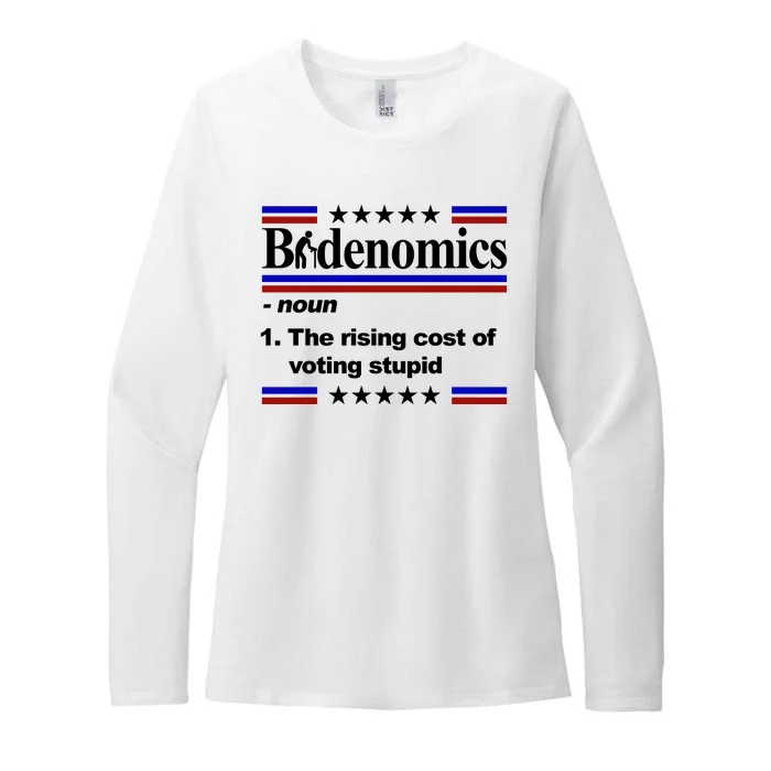 Bidenomics The Rising Cost Of Voting Stupid Funny Anti Joe Biden Womens CVC Long Sleeve Shirt