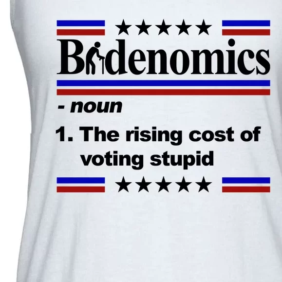 Bidenomics The Rising Cost Of Voting Stupid Funny Anti Joe Biden Ladies Essential Flowy Tank