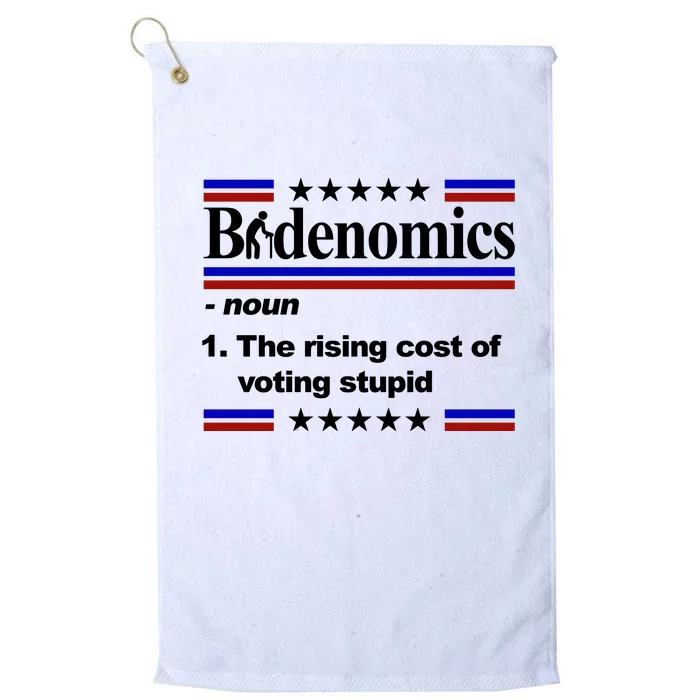 Bidenomics The Rising Cost Of Voting Stupid Funny Anti Joe Biden Platinum Collection Golf Towel