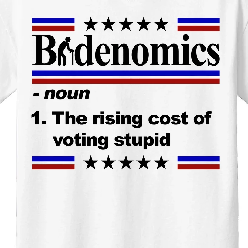 Bidenomics The Rising Cost Of Voting Stupid Funny Anti Joe Biden Kids T-Shirt