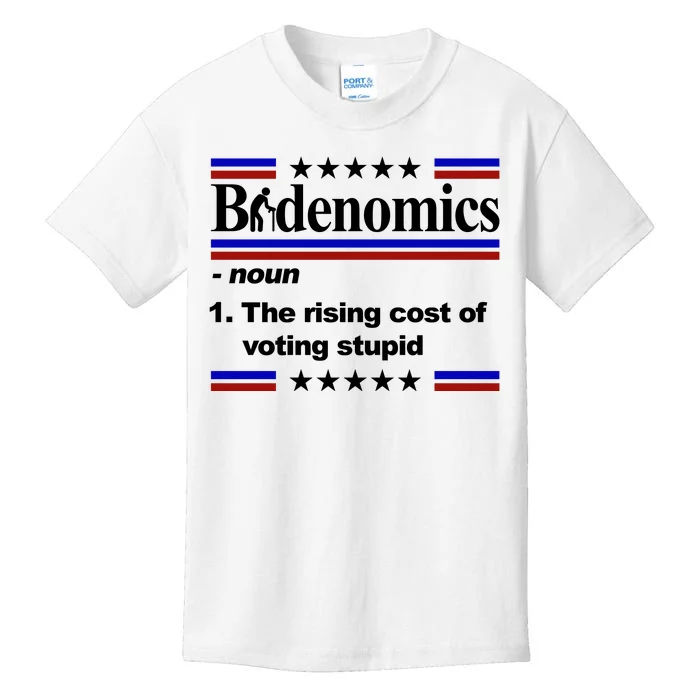 Bidenomics The Rising Cost Of Voting Stupid Funny Anti Joe Biden Kids T-Shirt