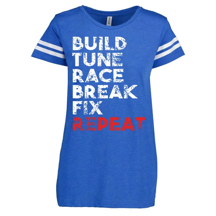 Build Tune Race Break Fix Repeat Men Car Enza Ladies Jersey Football T-Shirt