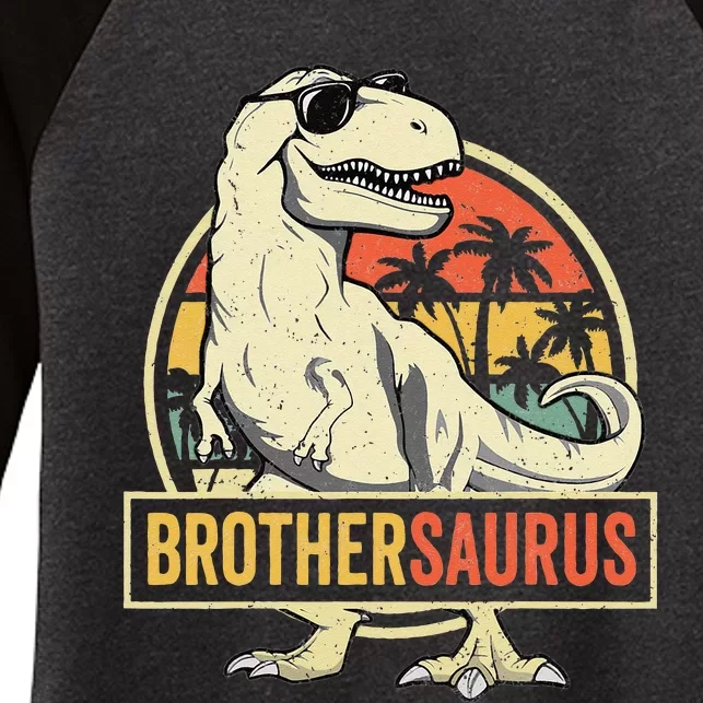 Brothersaurus T Rex Dinosaur Brother Saurus Family Matching Women's Tri-Blend 3/4-Sleeve Raglan Shirt