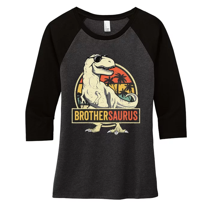 Brothersaurus T Rex Dinosaur Brother Saurus Family Matching Women's Tri-Blend 3/4-Sleeve Raglan Shirt