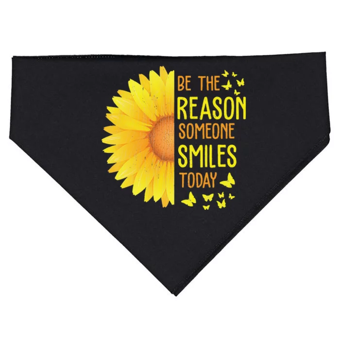 Be The Reason Someone Smiles Today Sunflower Inspirational USA-Made Doggie Bandana