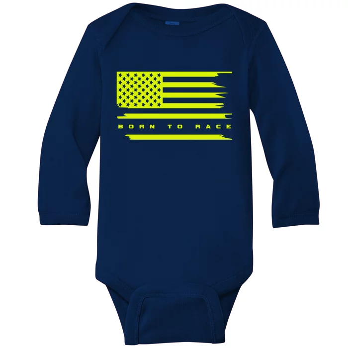 Born To Race Bike Motocross Motorcycle Car Racer Auto Racing Gift Baby Long Sleeve Bodysuit