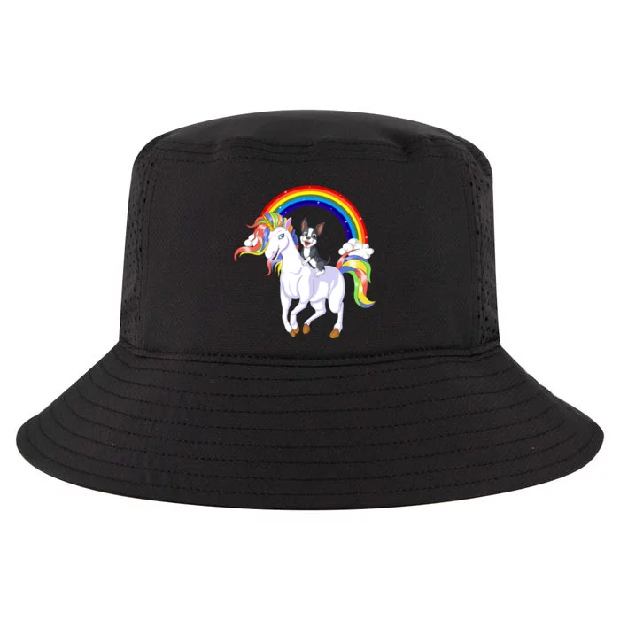 Boston Terrier Riding Unicorn Cool Comfort Performance Bucket Hat