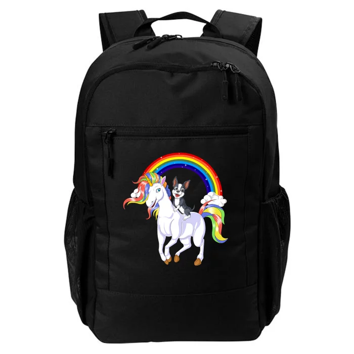 Boston Terrier Riding Unicorn Daily Commute Backpack