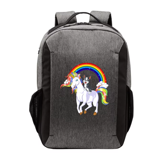 Boston Terrier Riding Unicorn Vector Backpack