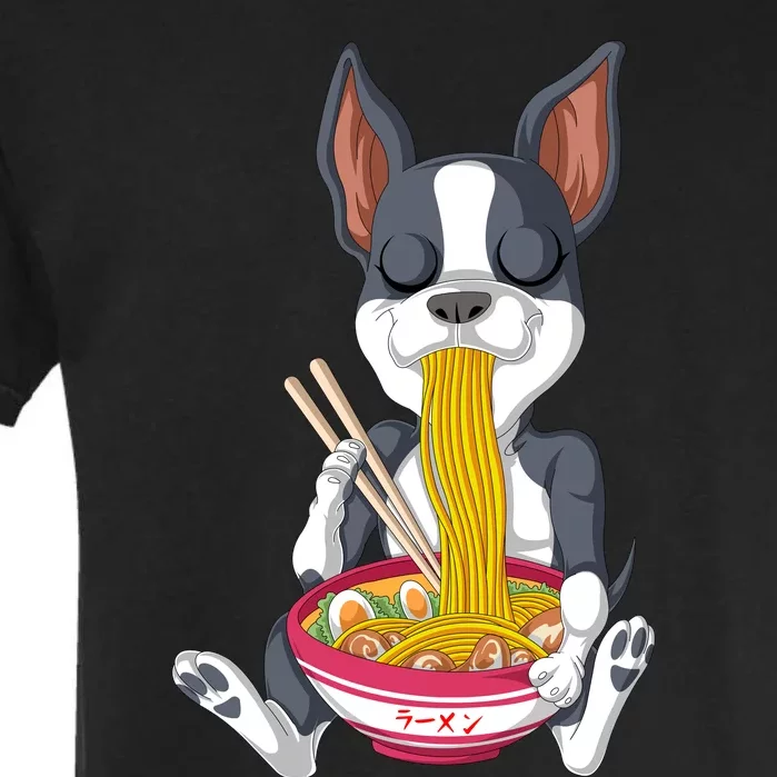 Boston Terrier Ramen Garment-Dyed Heavyweight T-Shirt