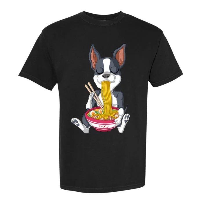 Boston Terrier Ramen Garment-Dyed Heavyweight T-Shirt