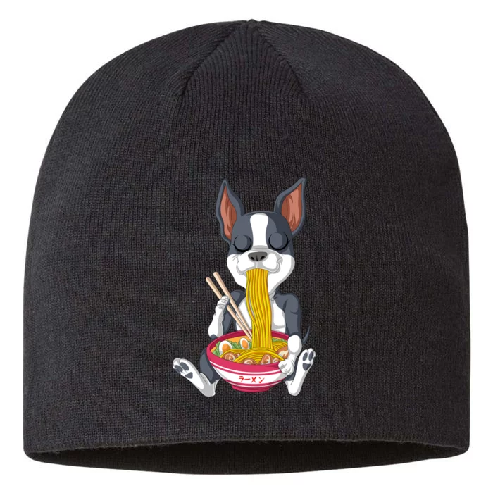 Boston Terrier Ramen 8 1/2in Sustainable Knit Beanie