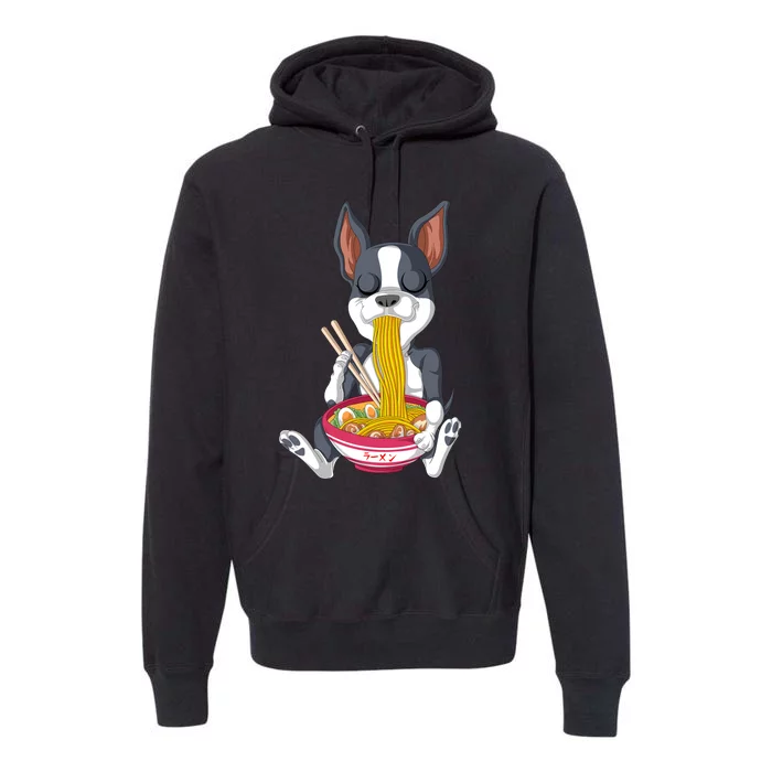 Boston Terrier Ramen Premium Hoodie