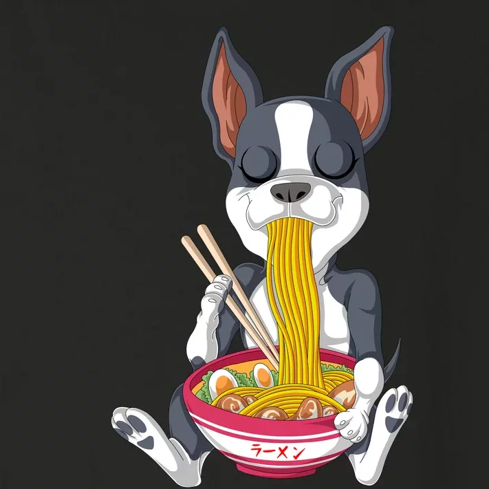 Boston Terrier Ramen Toddler Long Sleeve Shirt