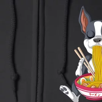 Boston Terrier Ramen Full Zip Hoodie