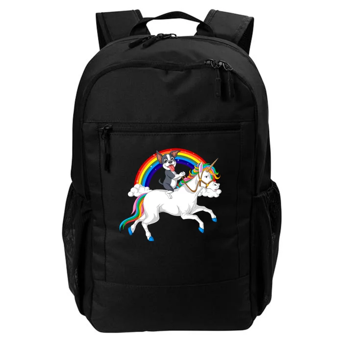 Boston Terrier Riding Unicorn Daily Commute Backpack