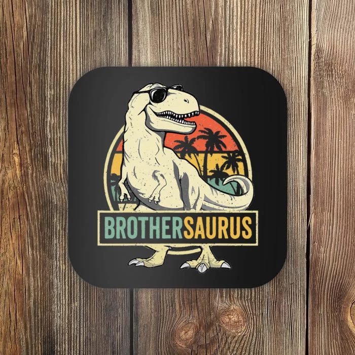 Brothersaurus T Rex Dinosaur Brother Saurus Family Matching Coaster