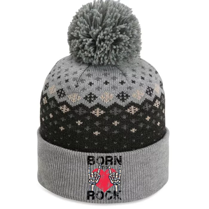 Born To Rock Lets Rock Vintage Retro Rock&Roll Rock Concert The Baniff Cuffed Pom Beanie