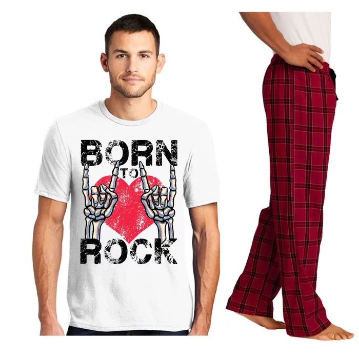 Born To Rock Lets Rock Vintage Retro Rock&Roll Rock Concert Pajama Set