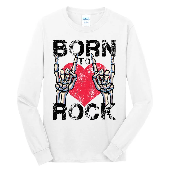 Born To Rock Lets Rock Vintage Retro Rock&Roll Rock Concert Tall Long Sleeve T-Shirt