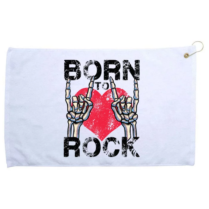 Born To Rock Lets Rock Vintage Retro Rock&Roll Rock Concert Grommeted Golf Towel