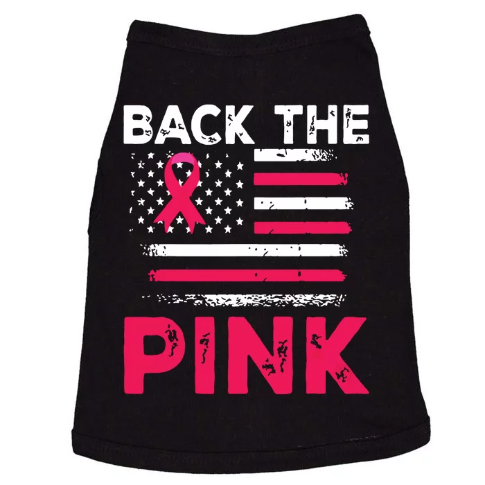 Back The Ribbon Flag Breast Cancer Warrior Doggie Tank