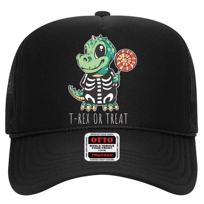 Baby T Rex Dinosaur Skeleton High Crown Mesh Trucker Hat