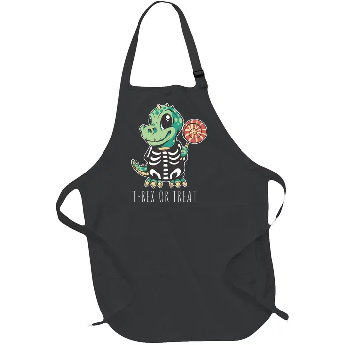 Baby T Rex Dinosaur Skeleton Full-Length Apron With Pocket