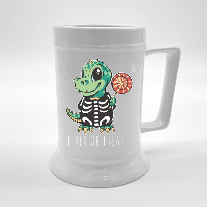 Baby T Rex Dinosaur Skeleton Front & Back Beer Stein