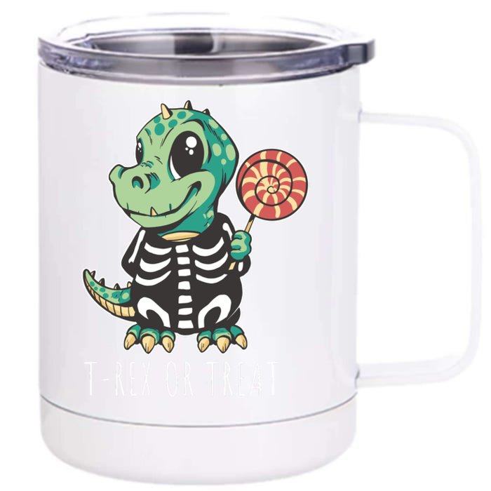 Baby T Rex Dinosaur Skeleton Front & Back 12oz Stainless Steel Tumbler Cup