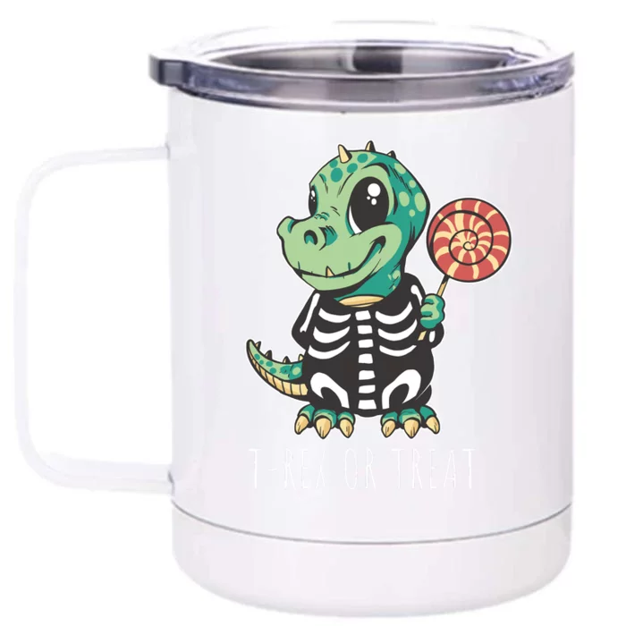 Baby T Rex Dinosaur Skeleton Front & Back 12oz Stainless Steel Tumbler Cup