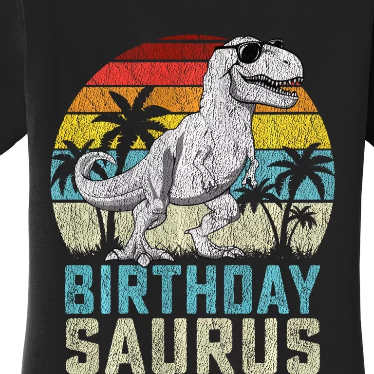 Birthdaysaurus T Rex Dinosaur Birthday Saurus Family Long Sleeve Women's T-Shirt