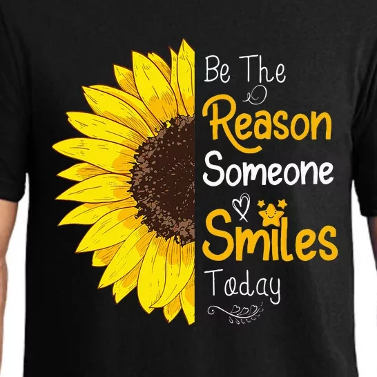 Be The Reason Someone Smiles Today Sunflower Inspirational Pajama Set