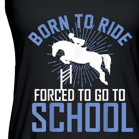 Born To Ride Equestrian Horseback Riding For Girls Ladies Essential Flowy Tank