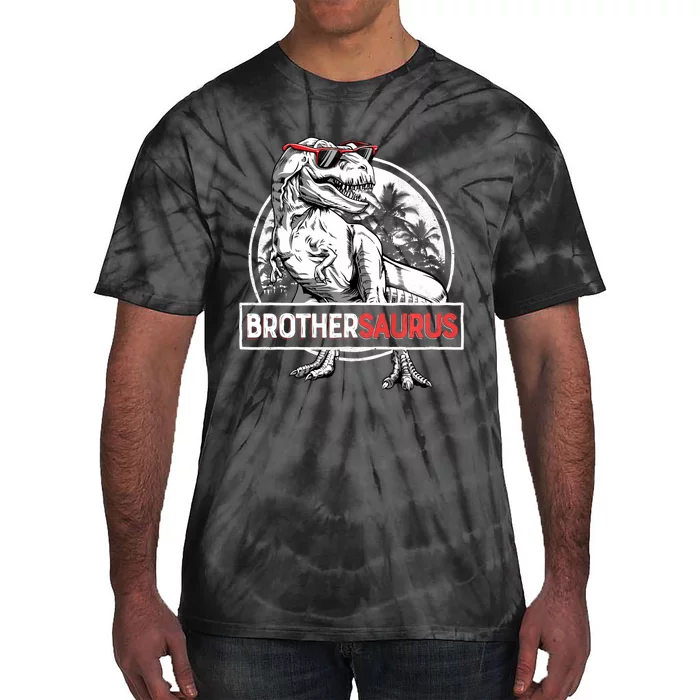 Brothersaurus T Rex Dinosaur Brother Saurus Family Matching Long Sleeve Tie-Dye T-Shirt