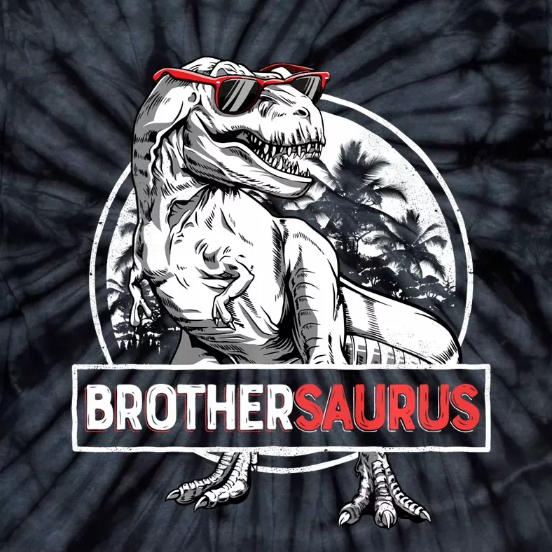 Brothersaurus T Rex Dinosaur Brother Saurus Family Matching Long Sleeve Tie-Dye T-Shirt