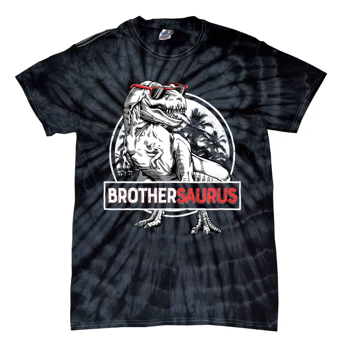 Brothersaurus T Rex Dinosaur Brother Saurus Family Matching Long Sleeve Tie-Dye T-Shirt