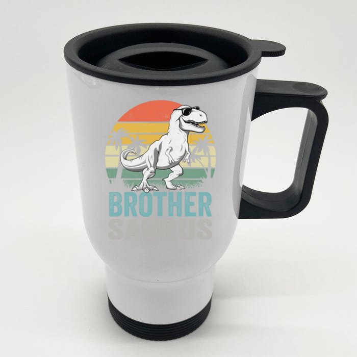 Brothersaurus T Rex Dinosaur Brother Saurus Family Matching Hoodie Front & Back Stainless Steel Travel Mug