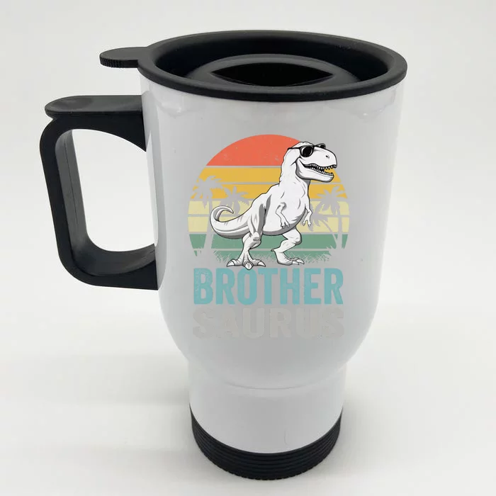 Brothersaurus T Rex Dinosaur Brother Saurus Family Matching Hoodie Front & Back Stainless Steel Travel Mug