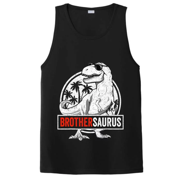 Brothersaurus T Rex Dinosaur Brother Saurus Family Matching Performance Tank