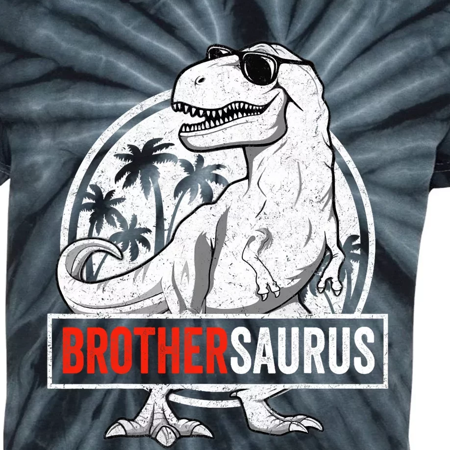 Brothersaurus T Rex Dinosaur Brother Saurus Family Matching Kids Tie-Dye T-Shirt