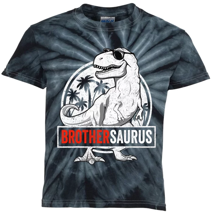 Brothersaurus T Rex Dinosaur Brother Saurus Family Matching Kids Tie-Dye T-Shirt