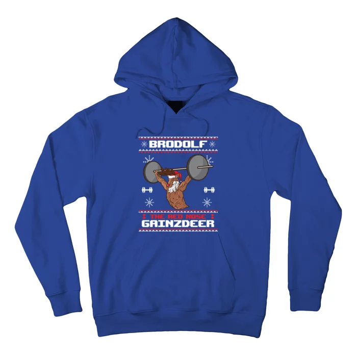 Brodolf The Red Nose Gainzdeer Gym Ugly Christmas Sweater Great Gift Hoodie